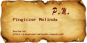 Pingiczer Melinda névjegykártya